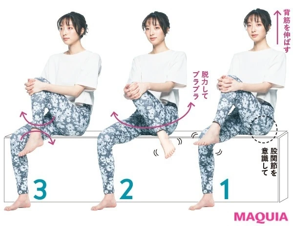 1. 気持ちを静めてリラックス ユラユラひざ揺らし(左右トータル1分)