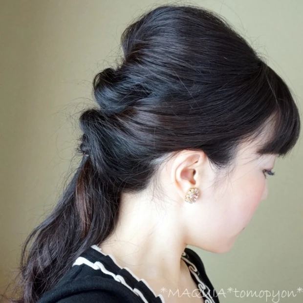 くるりんぱ×3回だけ！！簡単なのに大人可愛いヘアアレンジ完成♪冬もまとめ髪でスッキリ可愛く❤