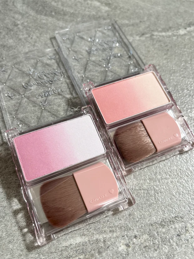 キャンメイク　グラデーションチークス　チーク　ハイライト　先行発売　新作　新商品　01 ベリーヨーグルト　02 モモミルクティー　イエベ　ブルベ　どこで売ってる