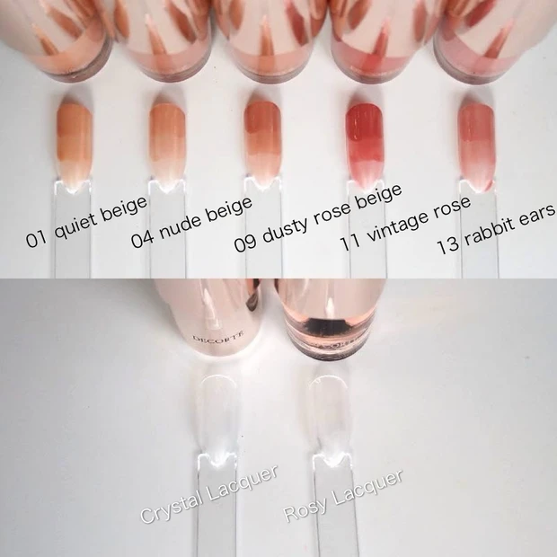 「スキニフィック ネイルラッカー」「クリスタルラッカー」「 ロージーラッカー」スウォッチ