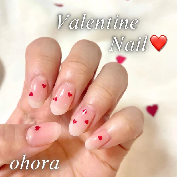 【可愛すぎて滅！】バレンタインネイルは"貼って硬化するだけ"のohoraで決まり！