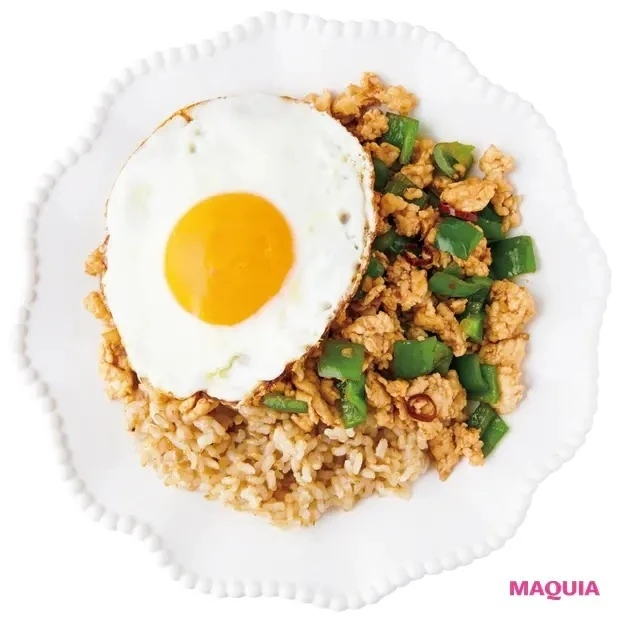 【筋トレ中におすすめの食事レシピ】ガパオ風ライス 345kcal
