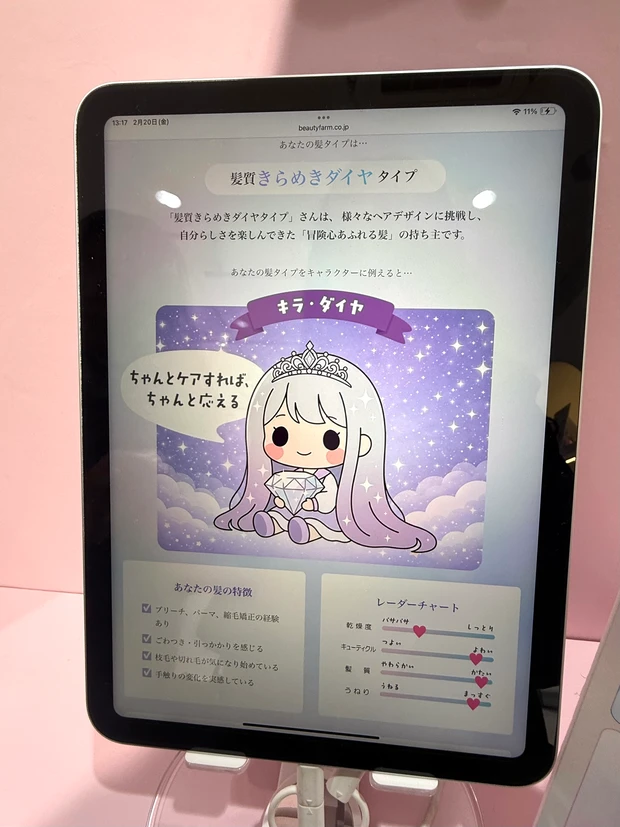 anummy(アニュミー) Debut POP UP 髪タイプ診断結果