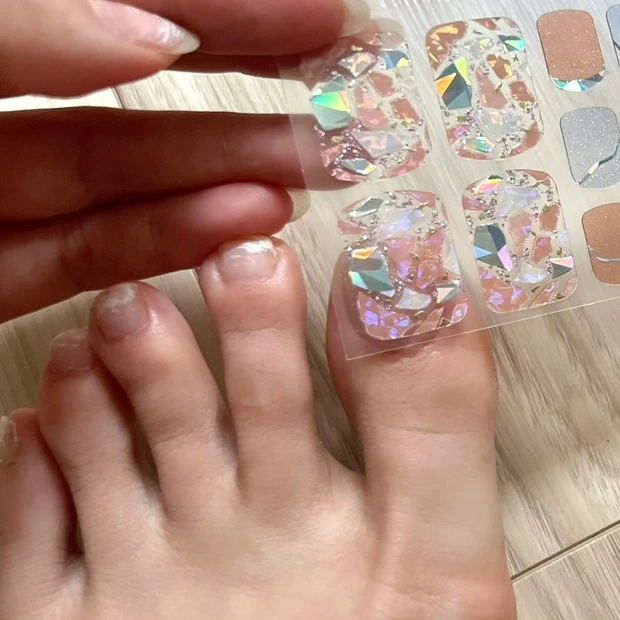 フットネイル ネイル セルフネイル ネイルシール ジェルシール 生ジェルシール リアルジェルネイルシールBEAUTYAVENUE ビューティーアベニュー AngeRose 夏ネイル 貼り方