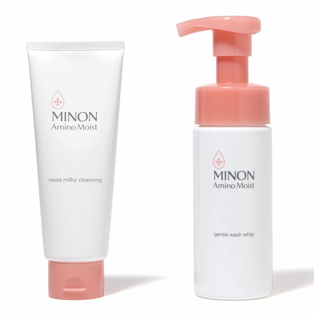 2026年3月28日開催 マキアサロン お土産 【ミノン アミノモイスト】(左から)モイストミルキィ クレンジング、モイスト ジェントルウォッシュ ホイップ