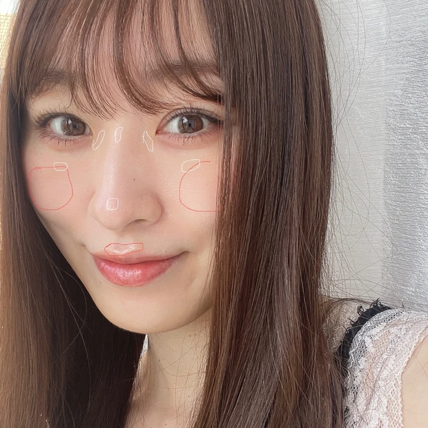 チーク&ハイライト　場所