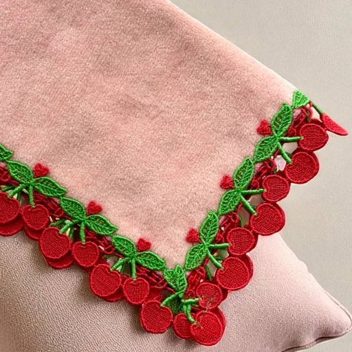 近沢レース店　シーズンタオルハンカチ　「さくらんぼ」