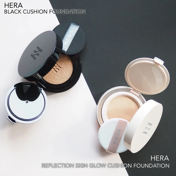 「HERA ブラック クッション ファンデーション」 「HERAリフレクション スキン グロウ クッション ファンデーション」