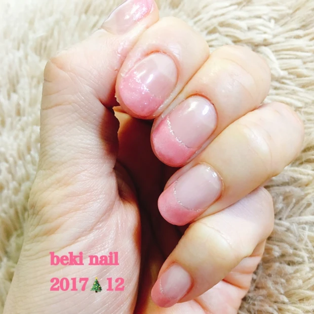 【シンプルだけどXmasっぽく】beki nail 2017.12ver