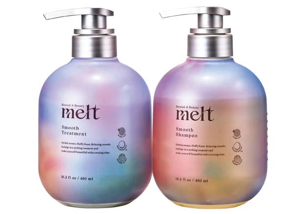マキア プリュスベスコス 2025 髪のうねりケア部門 2位 melt （右）スムースシャンプー （左）スムーストリートメント
