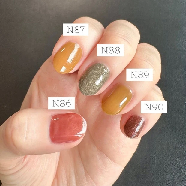 キャンメイク_カラフルネイルズ N86／N87／N88／N89／N90_着画