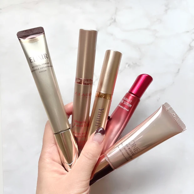 30代乾燥肌が愛用する目もと美容液やクリームのパッケージ写真