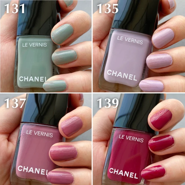 シャネル ネイル ヴェルニ 全色スウォッチ 131、135、137、139