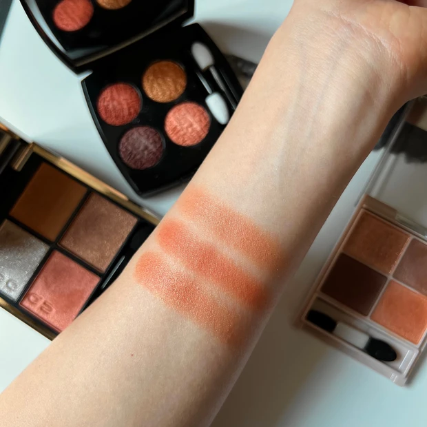 オレンジアイシャドウ　デパコス　SUQQU CANMAKE CHANEL アイシャドウ比較