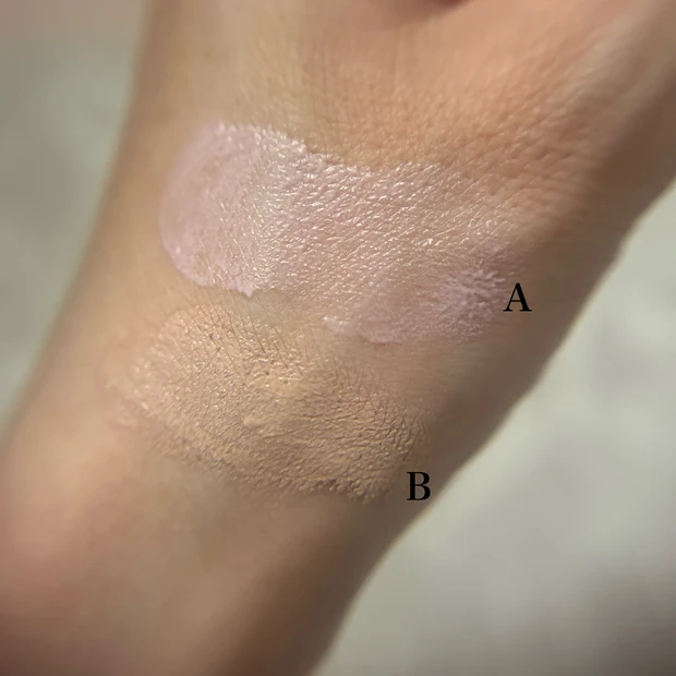 リファイニング ポアレス スキン ベース03 、V3 シャイニング ファンデーション スウォッチ