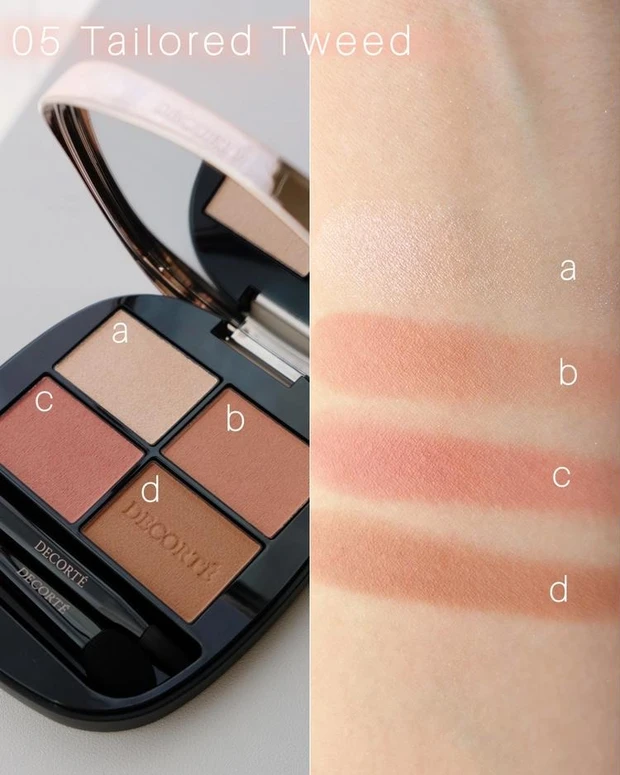 コスメデコルテ スキンシャドウ デザイニング パレット 05 Tailored Tweed のスウォッチ