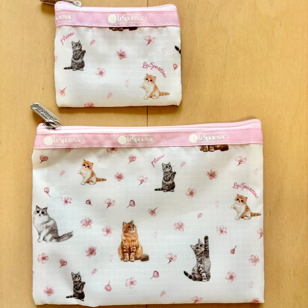 MAQUIA 2026年4月号 通常版豪華付録レスポートサックのポーチ 猫×桜柄