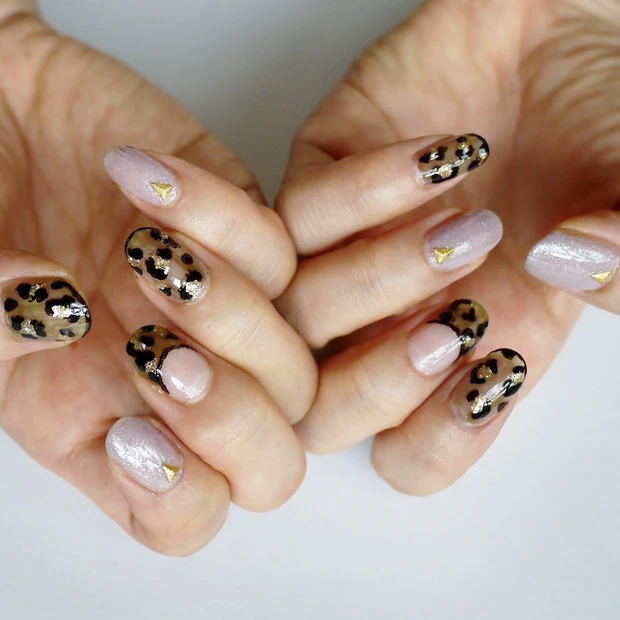 100均ポリッシュで秋を先取り! 簡単レオパードネイル【ギ☆のセルフネイ…