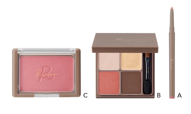 1.甘すぎない「ロージーピンク」のワントーンメイク_Aリリミュウ マルチフィットライナー 01 ¥1540_B同 インザミラーアイパレット 06 ¥2640_同 ヴェールグロウチーク 04 ¥1980/コージー本舗