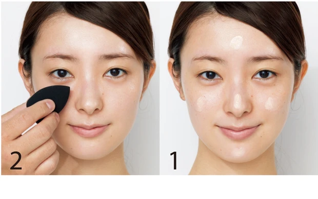 1下地 スポンジを使って丁寧になじませる