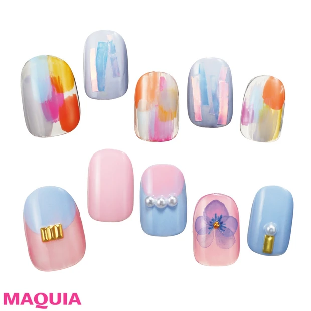 甘い指先に！ 大人ユニコーンカラーでつくるアクセサリー風ネイル