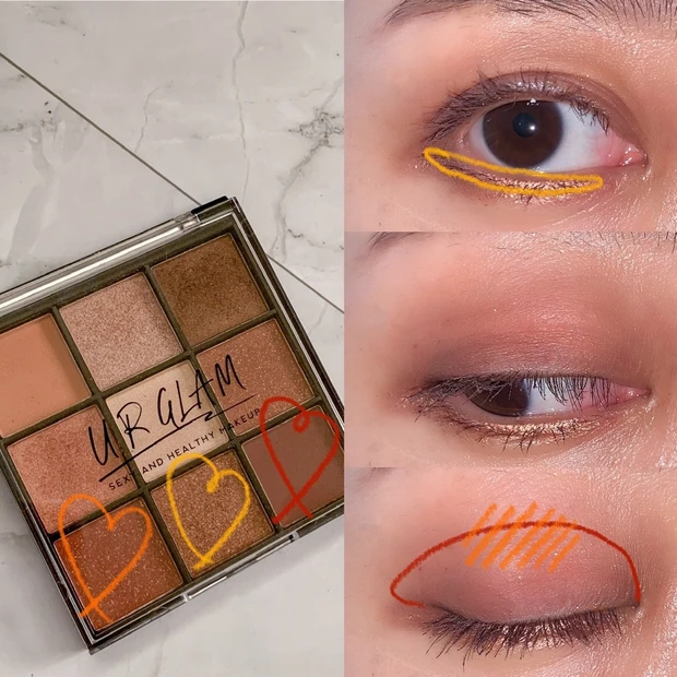 コスパ最強!究極のプチプラ【URGLAM】100円パレットでつくるアイメイク3パターン♡_4