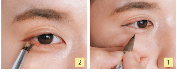 はみ出しラインと涙袋メイクで中顔面の距離をさらに短縮