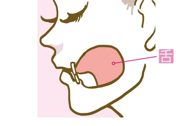 のどの奥からベロ上げ