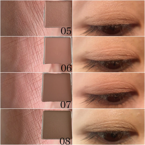 ヒンス シングルアイシャドウ05.06.07.08 スウォッチ