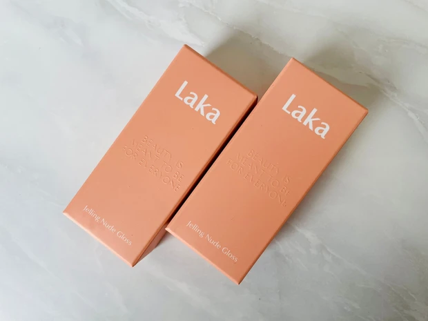 【最速レビュー】今月発売したばかり！Laka(ラカ)の新作、ジェリーイングヌードグロスをスウォッチ！Qoo10購入品の紹介です。_9_1