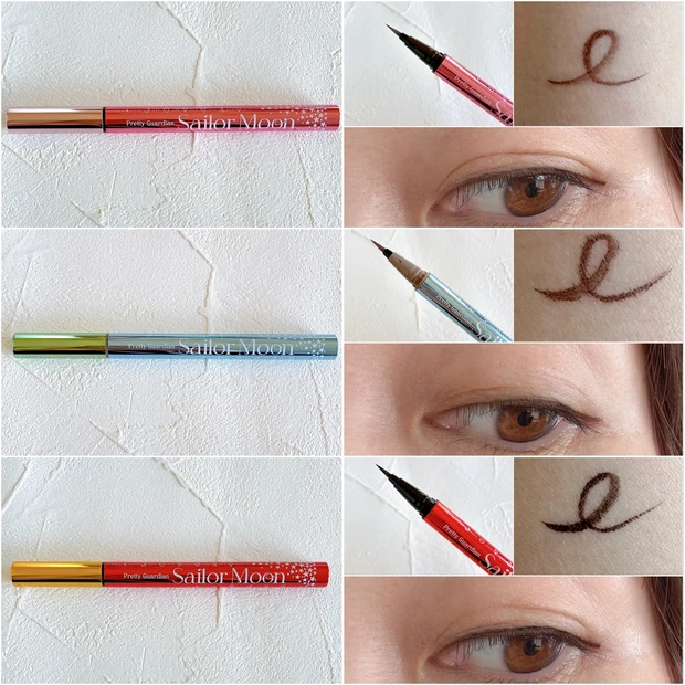 ラブライナー、セーラームーンコラボパッケージ　リキッドアイライナー全色スウォッチ