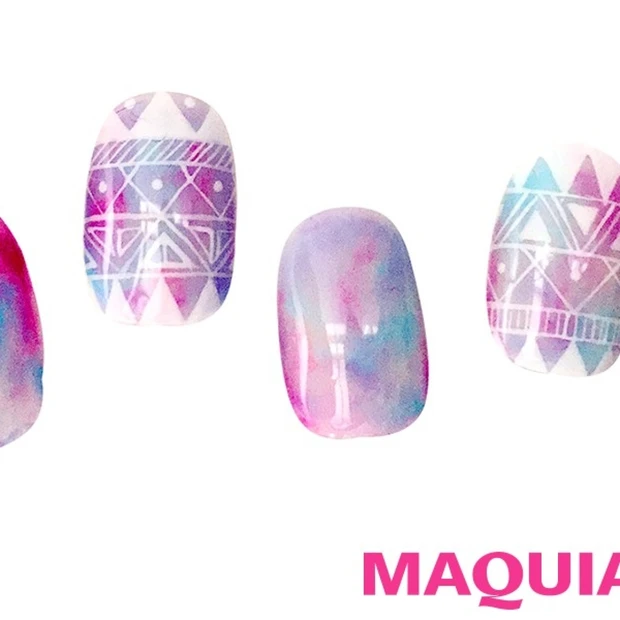 甘くときめく配色！ 「トライバルネイル」でボヘミアンガール♡