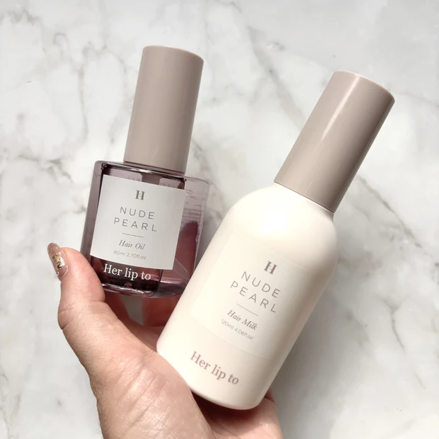 RICH GLOW HAIR OIL NUDE PEARLとRICH ESSENCE HAIR MILK NUDE PEARL