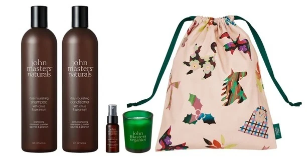 ジョンマスターオーガニックの限定ポーチ付きクリスマスコフレ organic hair care coffret〈medium〉 