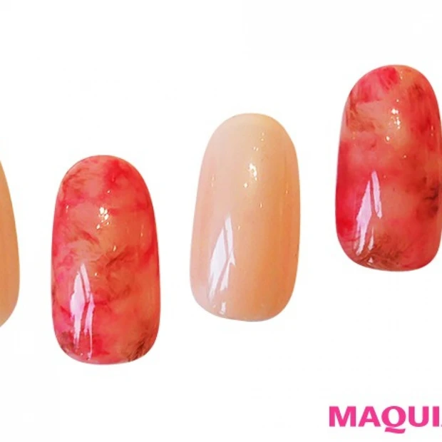 恋愛運アップ♡ 天然石風アートのピンクネイル