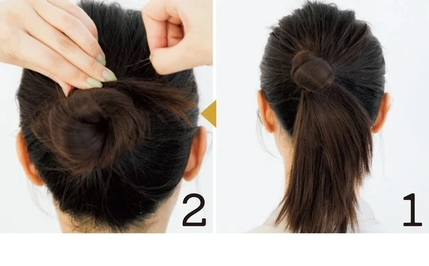 お団子ヘア 超時短！オフィスや学校でもOKな基本のお団子ヘア_3