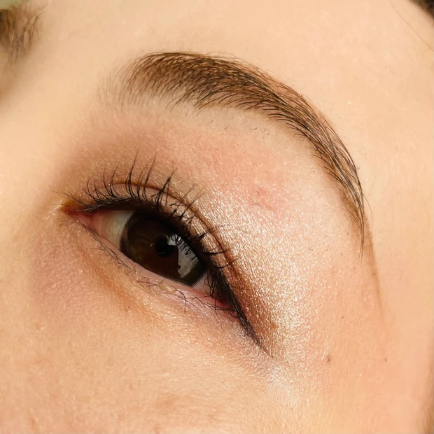 ポール＆ジョーのクリスマスコフレ2025、001 フラッパードレスのアイカラーパレットの使用イメージ