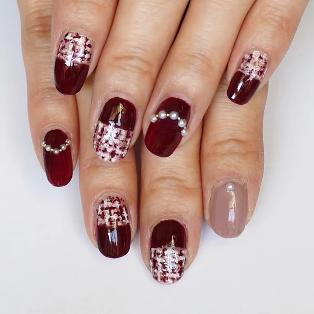 プチプラポリッシュでリアルに仕上げる! 大人可愛いツイードネイル【ギ☆の…