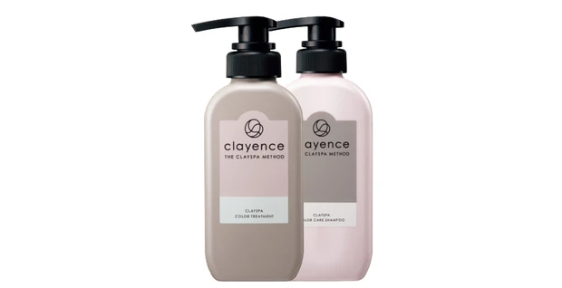 （右から）クレイエンス クレイスパ カラーケアシャンプー 300ml ￥2750、同 カラートリートメント 235g ￥3740／プレミアアンチエイジング