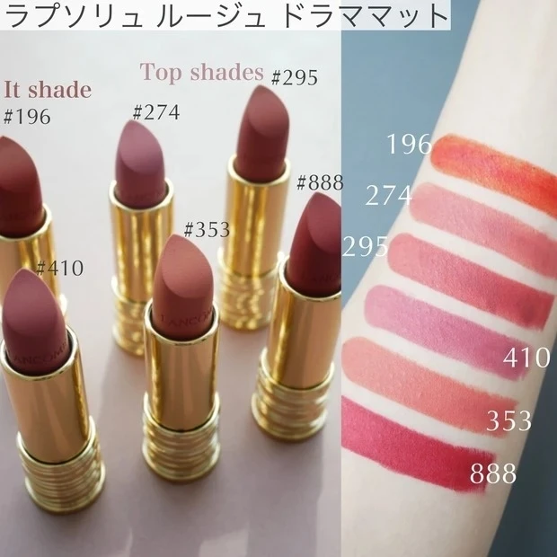 LANCOME（ランコム）の2022春新色リップ_ラプソリュ ルージュ ドラママットのスウォッチ