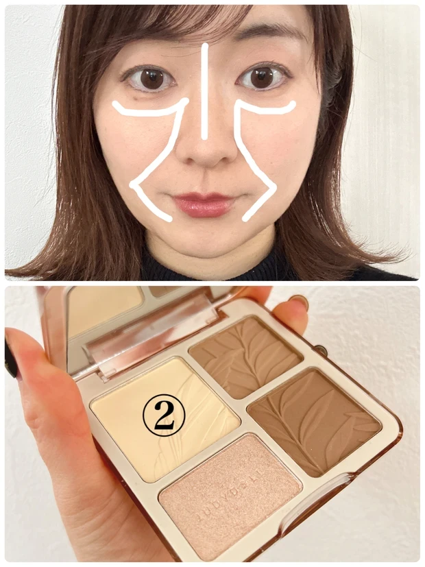 JUDYDOLL メリハリマスターパレット 使い方 目の下 ほうれい線