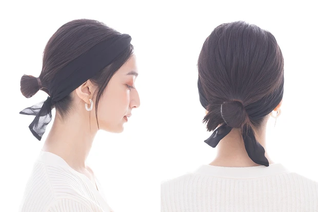ヘア小物を使って朝のセットを短縮!
巻かなくても洒落る時短アレンジ2パターン
_9