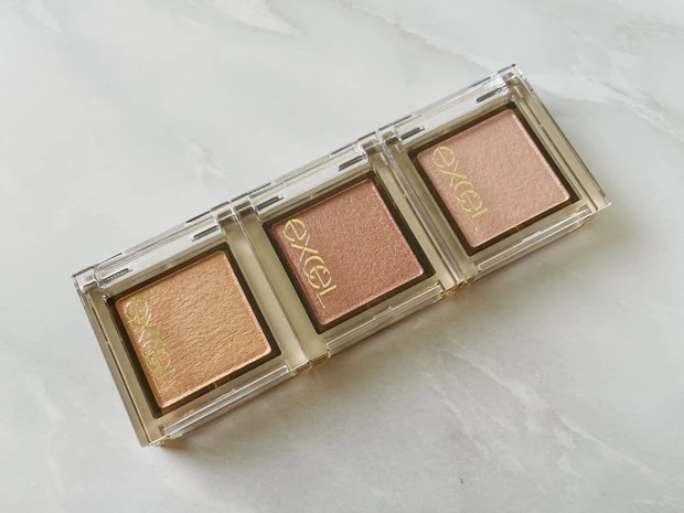 プチプラコスメ【エクセル(excel)】に桃をイメージしたピンクカラーのアイシャドウ、限定3色が仲間入りしました♪_2_1