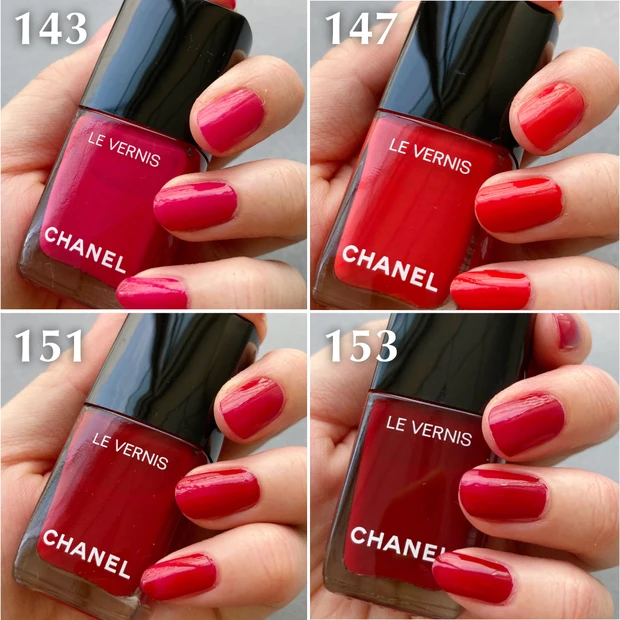 シャネル ネイル ヴェルニ 全色スウォッチ 143、147、151、153