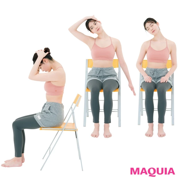 お風呂上がりに! 座って簡単5ステップでできる、首エクササイズ