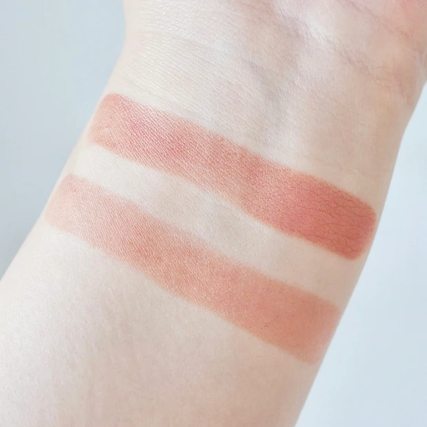 リップ色持ち比較 Wonjungyo(ウォンジョンヨ)リップステッカー 01.メルティングベージュ KATE リップモンスター 03 陽炎