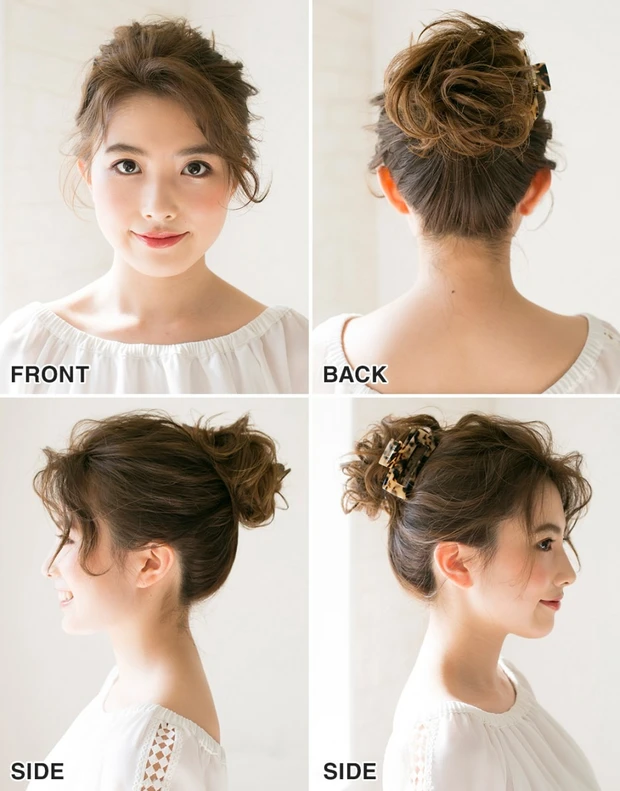 お団子ヘア 立体感を出すのがポイント！ 手抜き感なしの無造作お団子ヘア_1