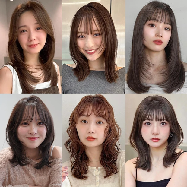 【最新】丸顔に似合う「ミディアム」の髪型48選！ レイヤー、くびれなど人…