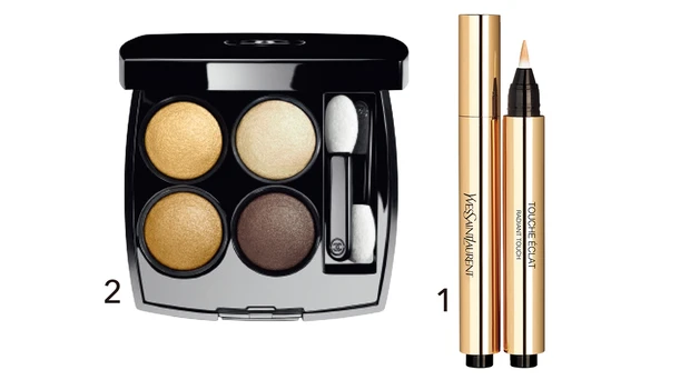 1 ラディアント タッチ 2 ￥5500／イヴ・サンローラン・ボーテ　2 レ キャトル オンブル 274 ￥7590／シャネル