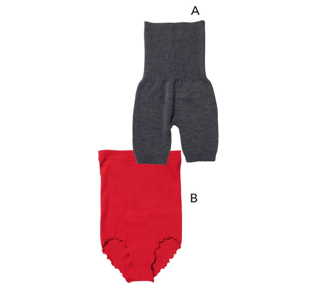 A はらぱん ショートタイプ ￥7370／くらしきぬ　B ハラマキパンティ ヘビー ￥3520／ザ シシクイ